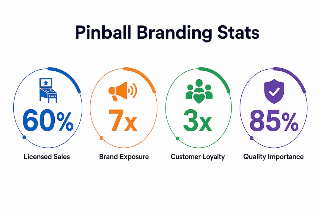 Infographic showing key pinball branding statistics