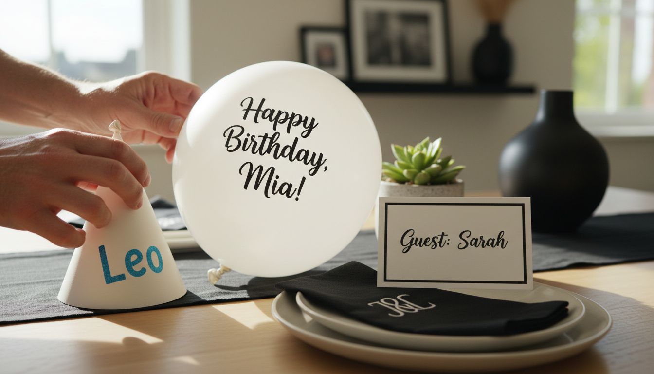 customisable party items