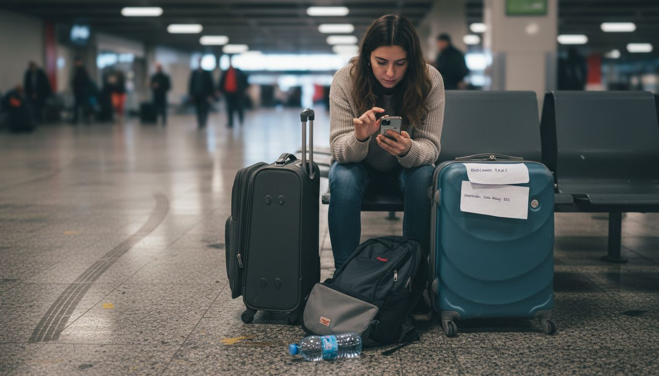 Una mujer explica cómo tomar un taxi desde el aeropuerto y da todos los detalles que necesitas saber.