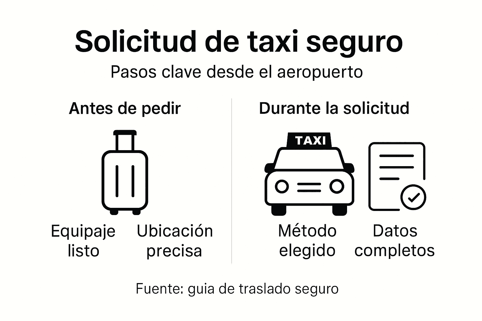 Guía visual: cómo tomar un taxi seguro desde el aeropuerto, paso a paso