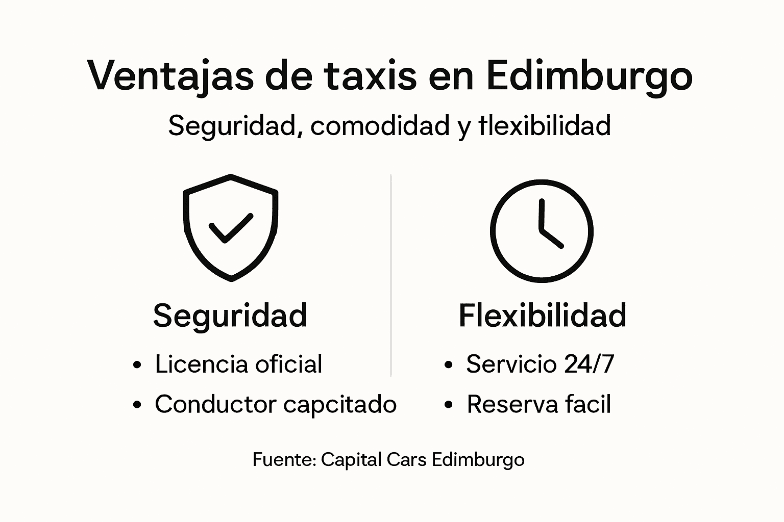 Infografía: razones para elegir un taxi en Edimburgo