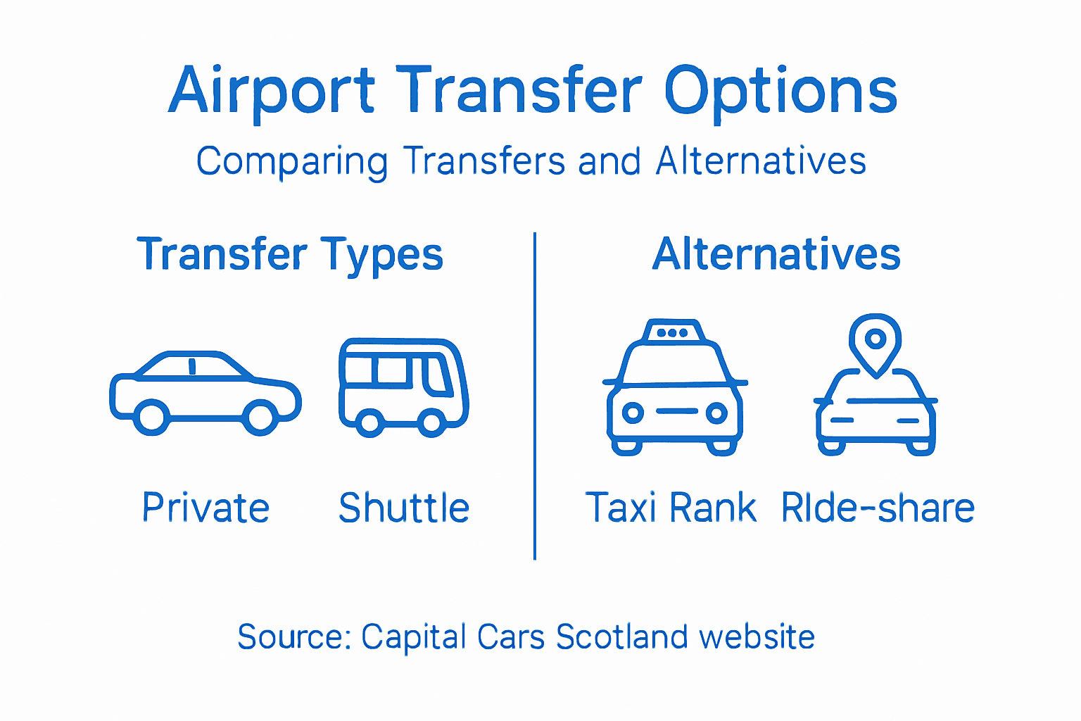Infographic comparing airport transfer options