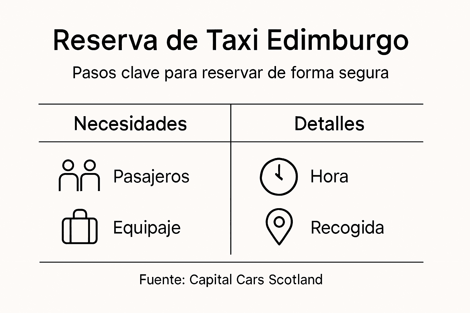 Guía visual: cómo reservar un taxi fácilmente en Edimburgo