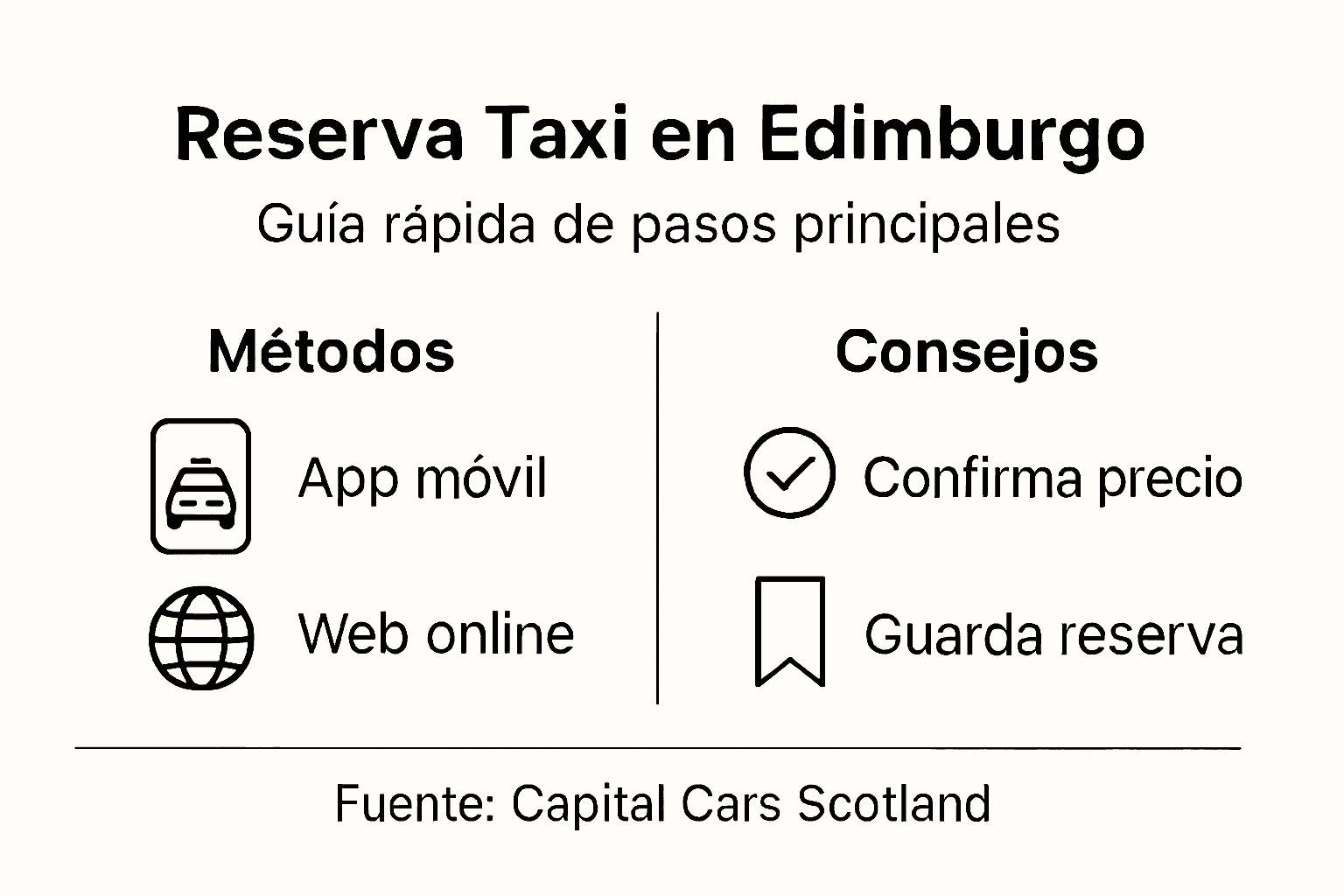 Guía visual: cómo pedir un taxi en Edimburgo paso a paso