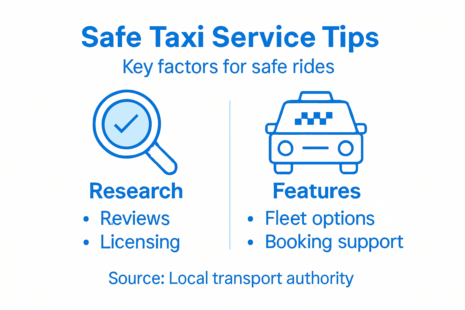 Infographic comparing safety factors for taxi services