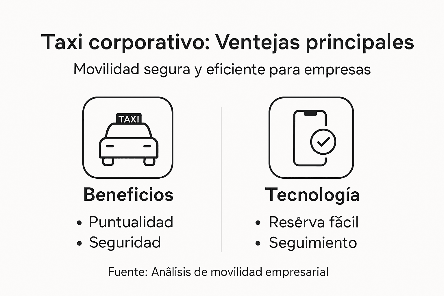 Infografía: beneficios de utilizar taxis corporativos en las empresas