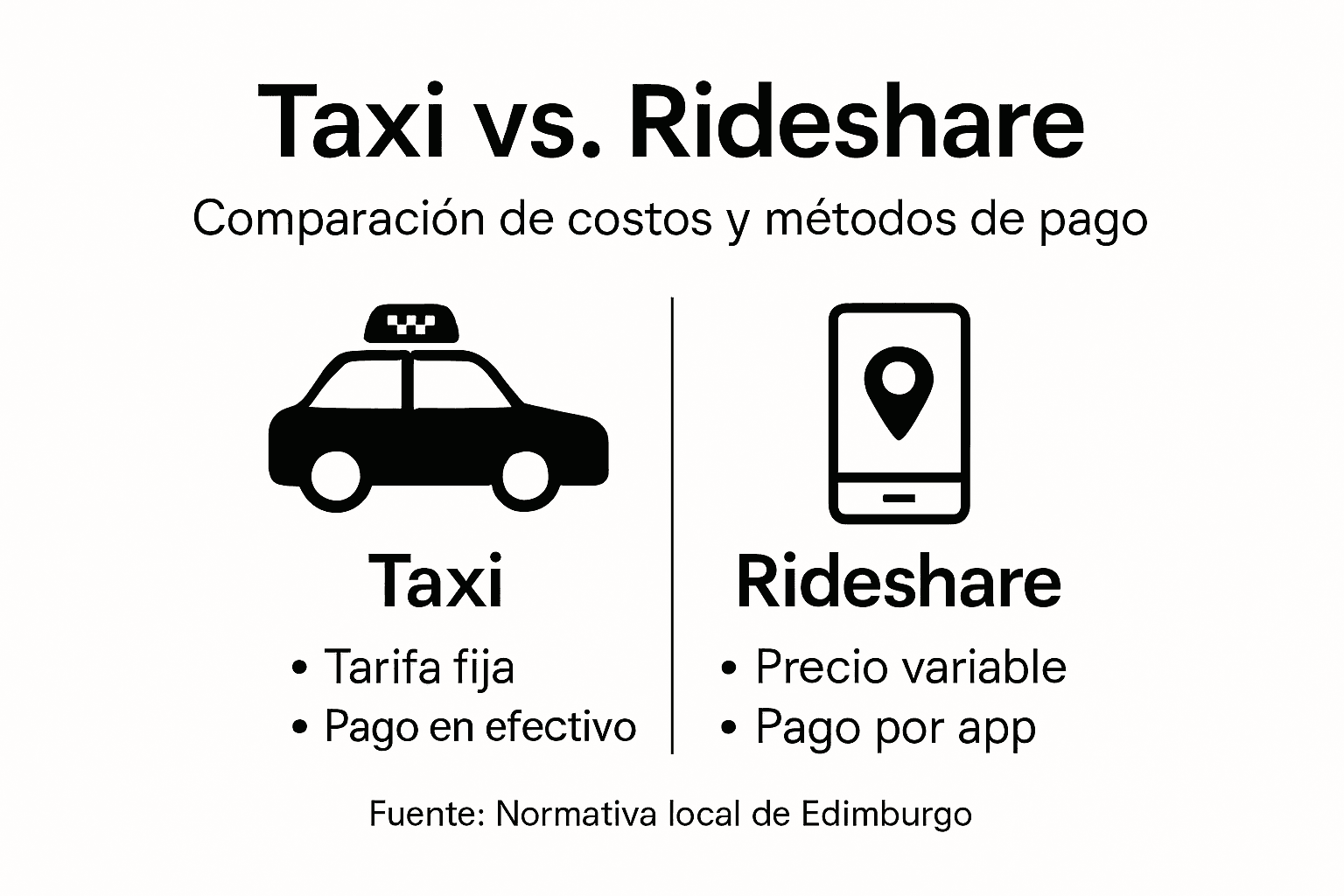 Comparativa sencilla de precios: taxi vs. apps de transporte