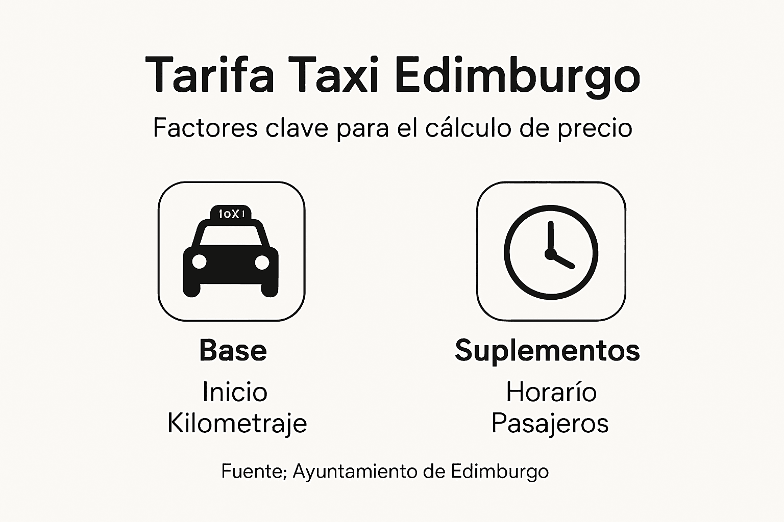 Infografía: aspectos clave que influyen en el precio de los taxis en Edimburgo