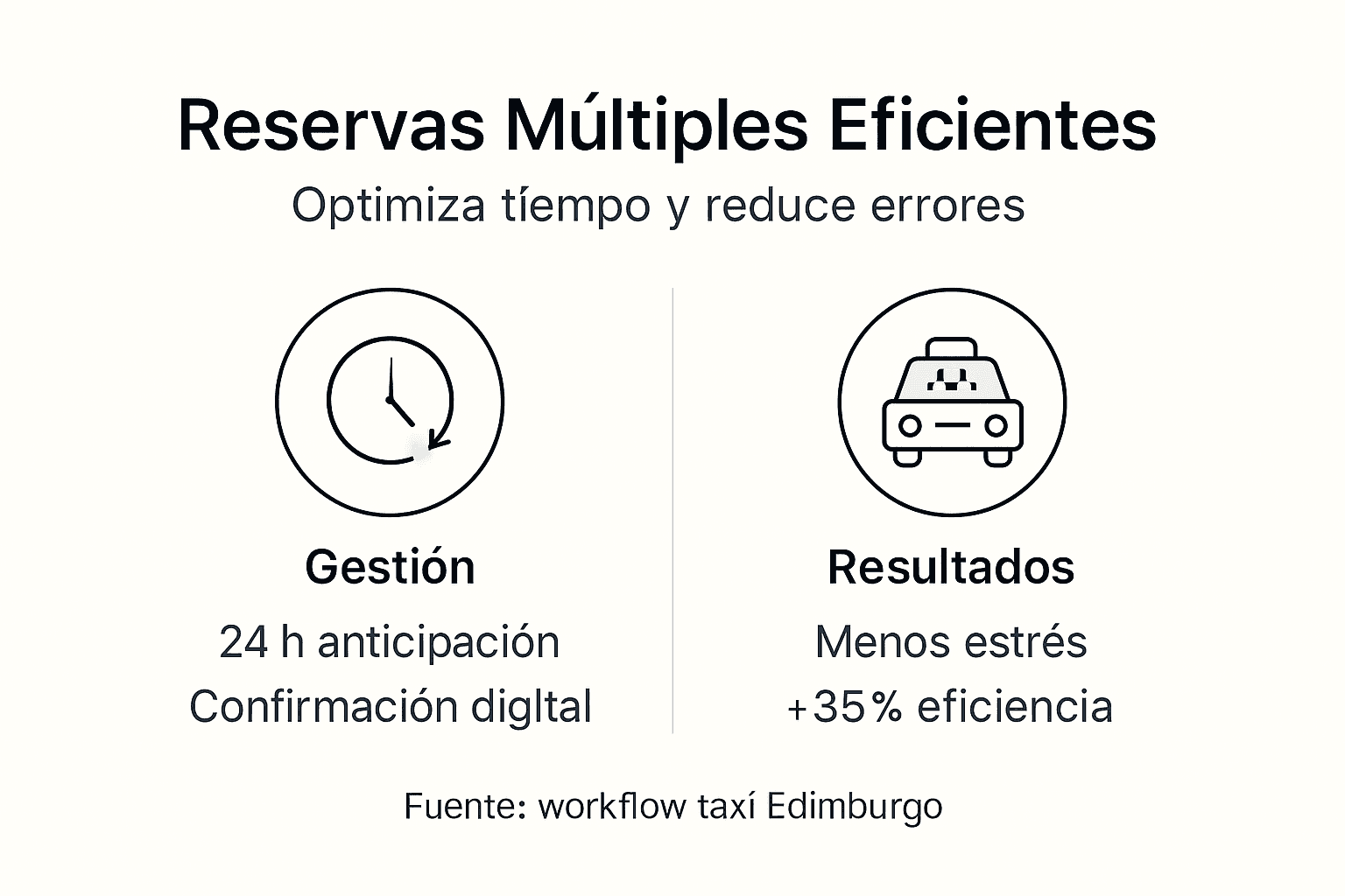 Infografía sobre cómo optimizar la gestión de varias reservas de taxi en Edimburgo
