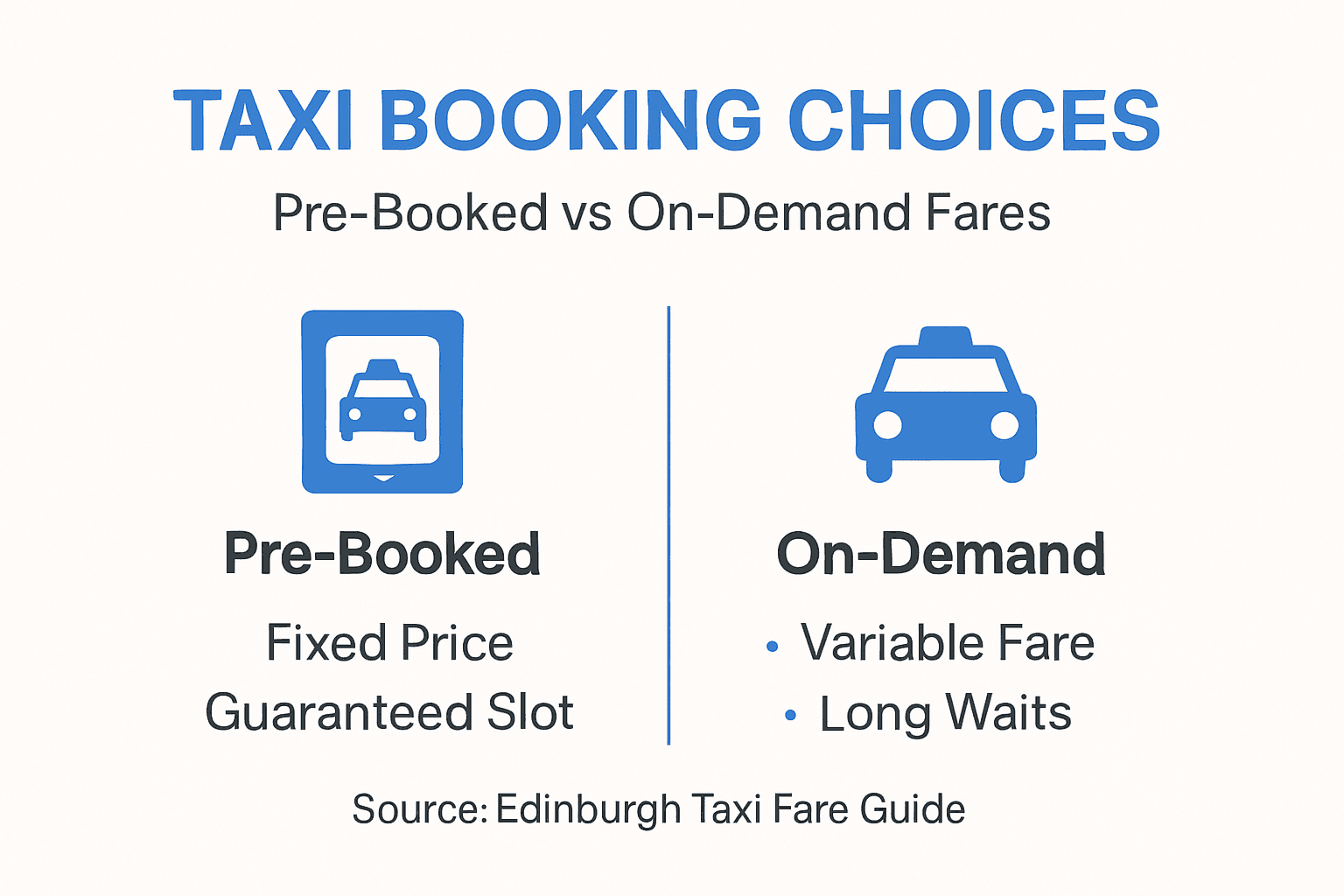 Infographic comparing taxi booking options