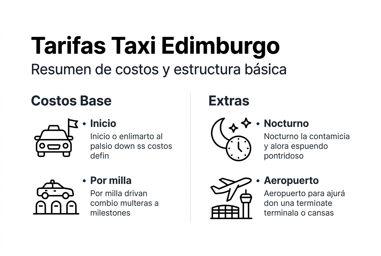 Resumen gráfico de las tarifas estándar de taxi en Edimburgo