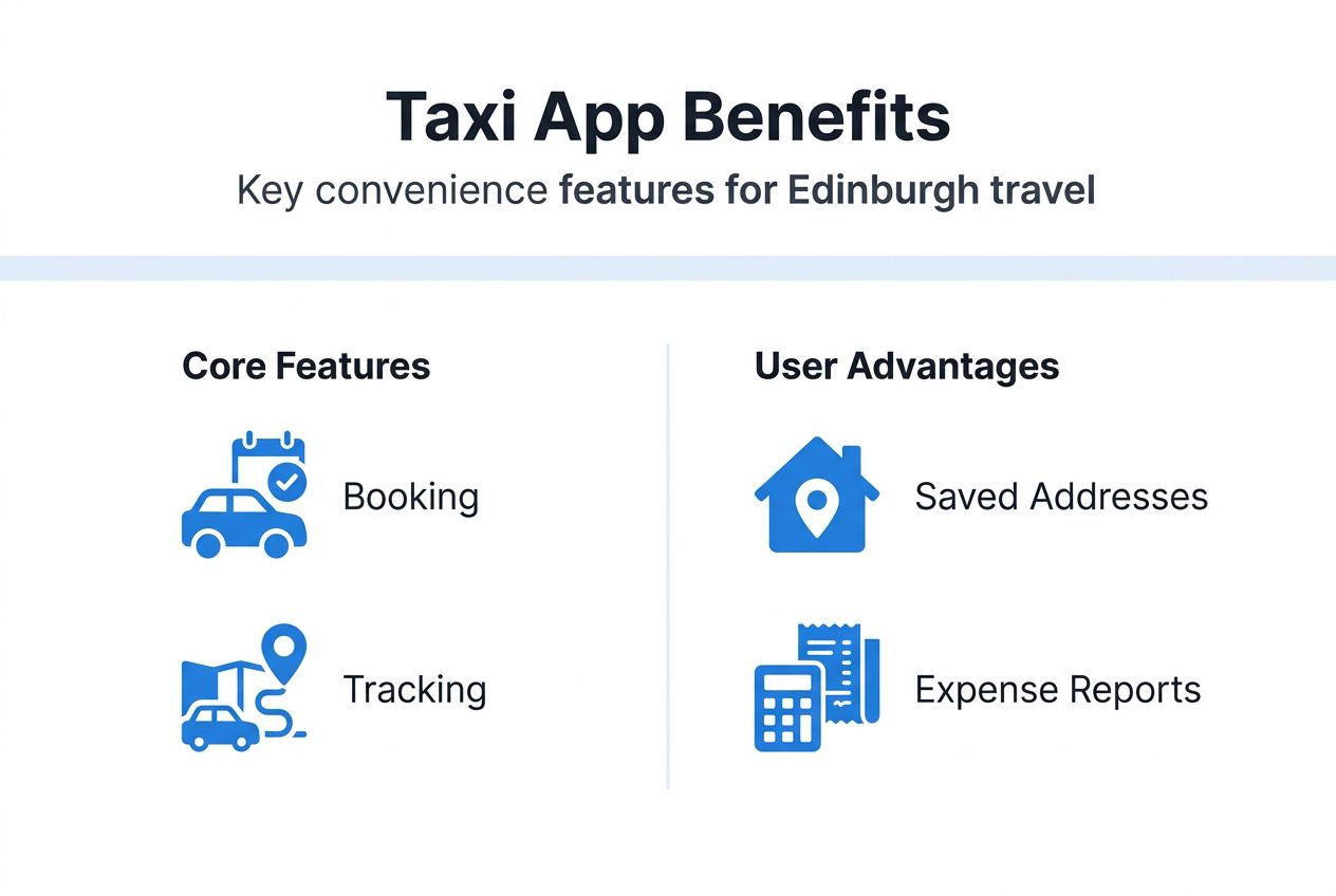 Infographic of taxi app features and benefits