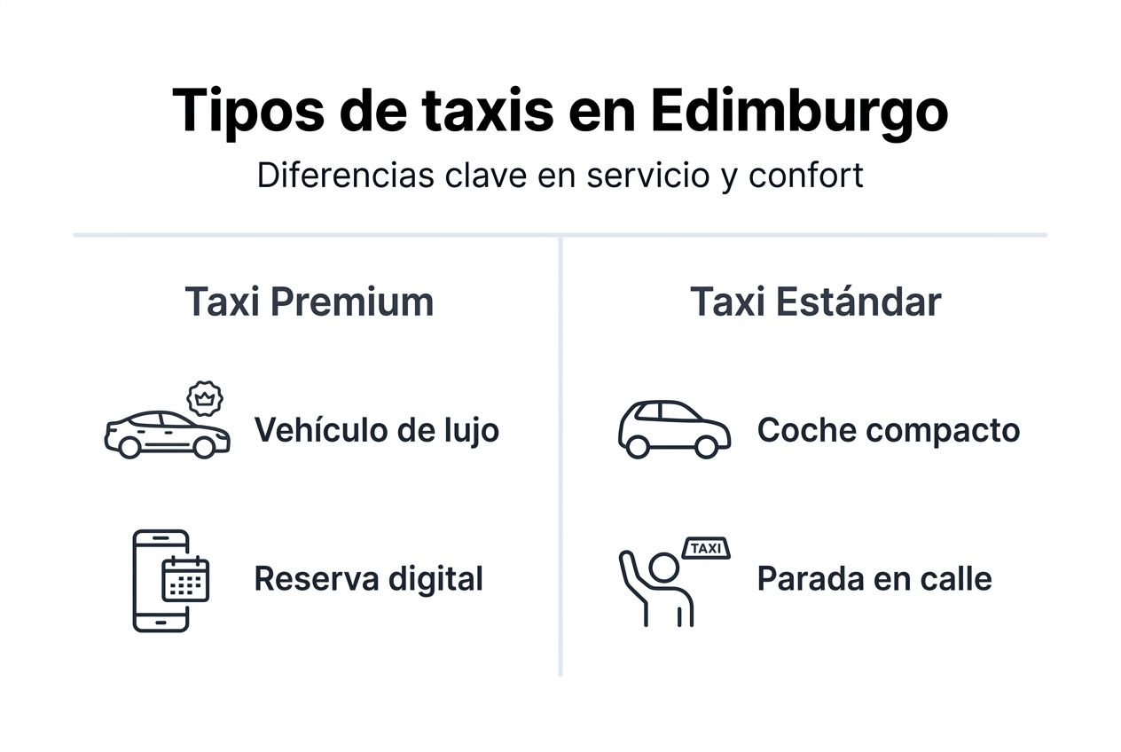 Comparativa visual entre taxis premium y taxis convencionales
