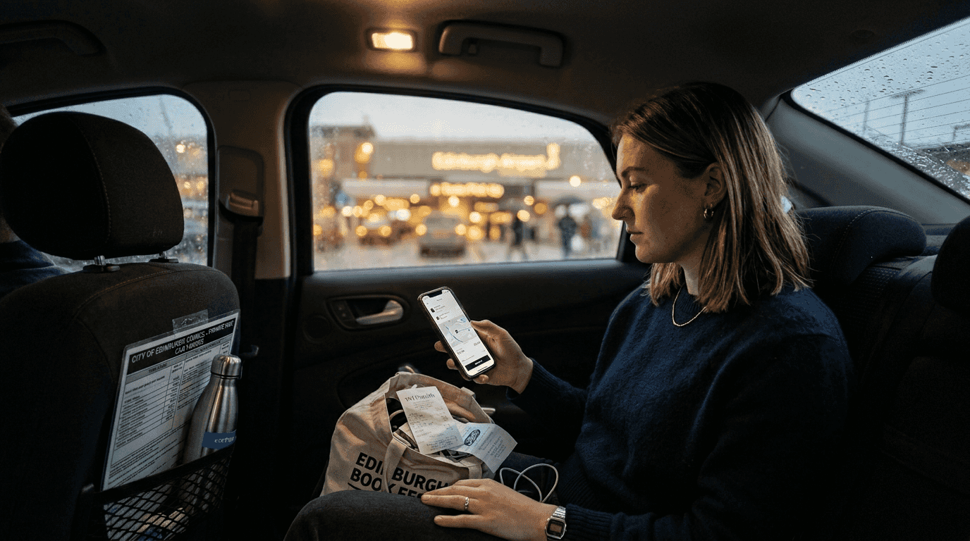 Passenger booking private taxi via phone app