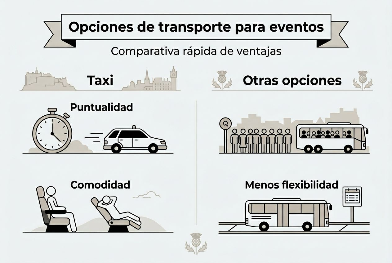 Infografía: ¿Por qué elegir taxi en Edimburgo? Ventajas frente a otras alternativas