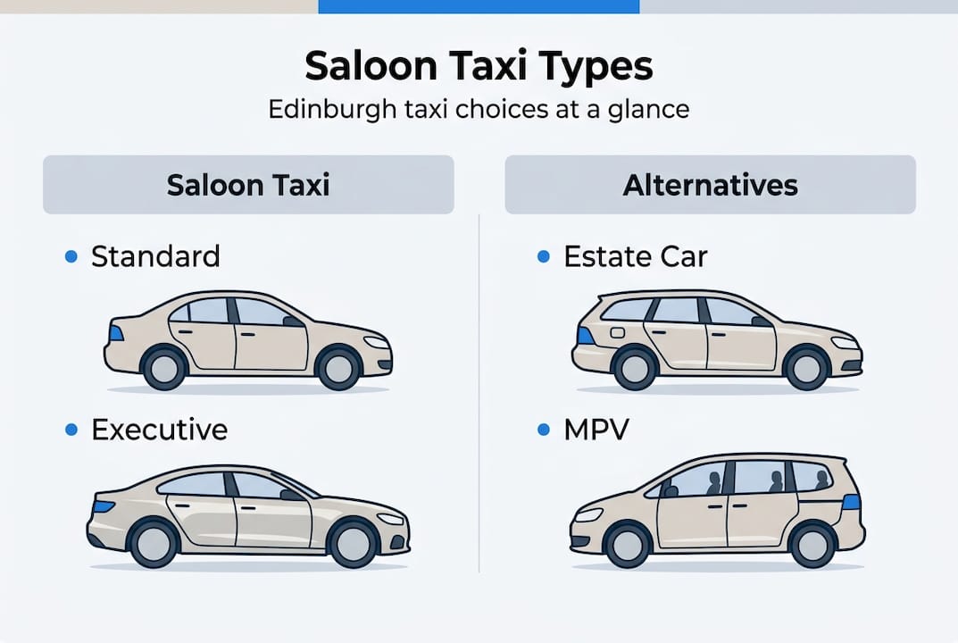 Infographic comparing taxi types in Edinburgh