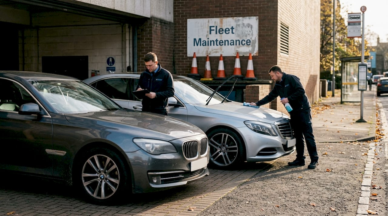 Executive car fleet being maintained Edinburgh