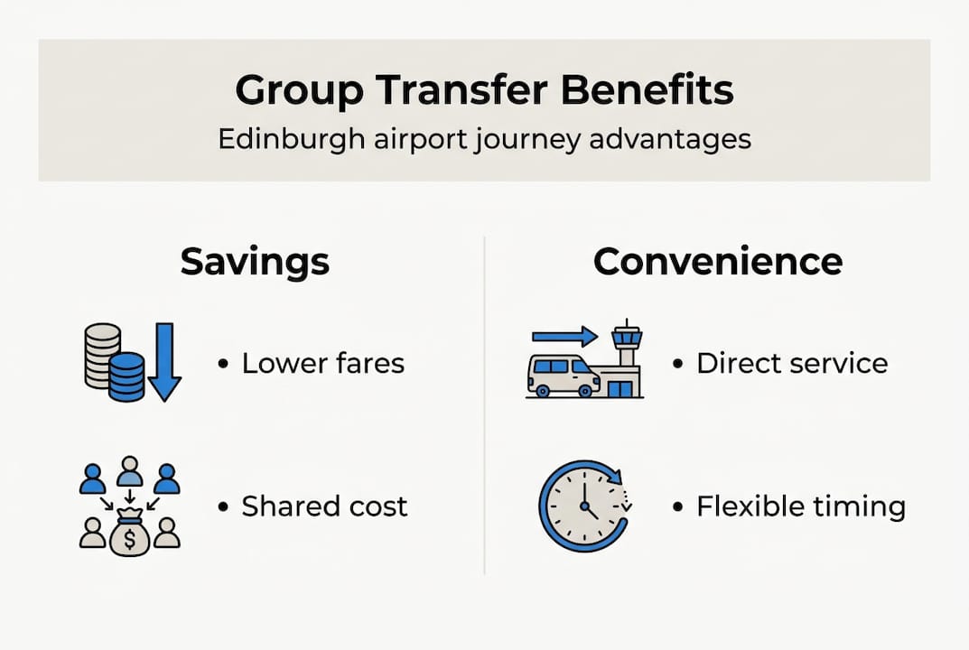 Infographic showing group transfer savings and convenience