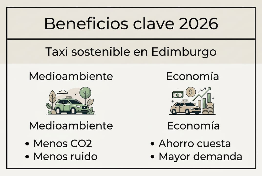 Infografía: Ventajas de utilizar taxis ecológicos en Edimburgo
