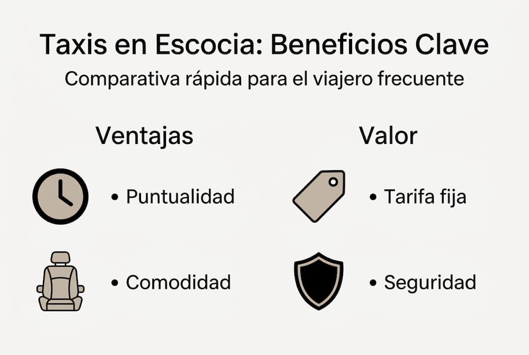 Infografía: Ventajas de elegir el taxi para moverse por Escocia si eres viajero