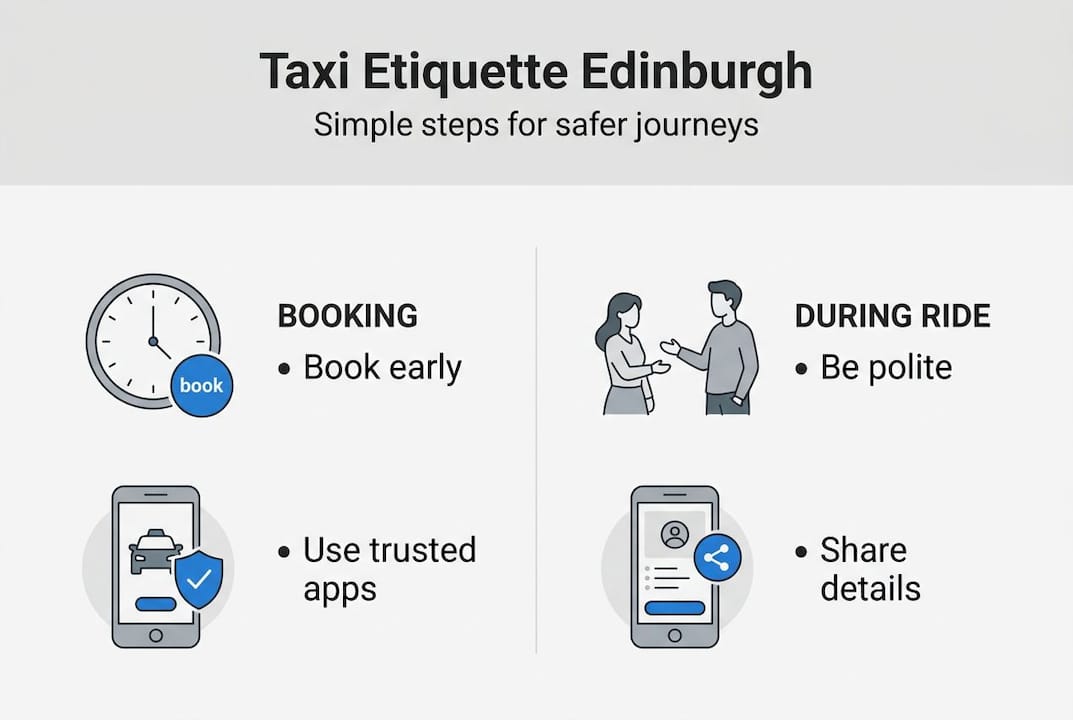 Infographic on Edinburgh taxi etiquette steps