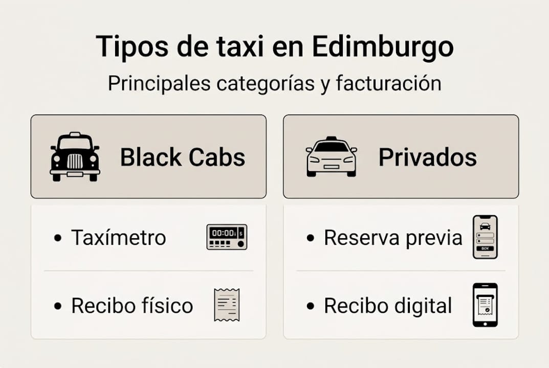 Guía visual sobre las diferentes clases de taxis y cómo solicitar tu recibo
