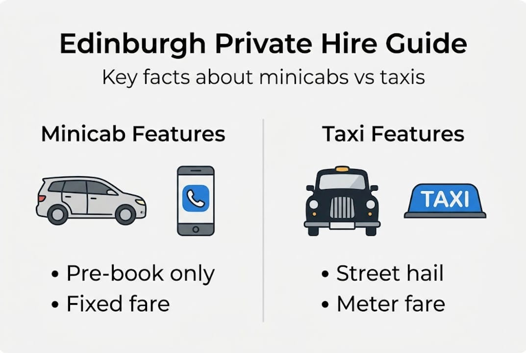 Infographic about minicabs and black taxis features
