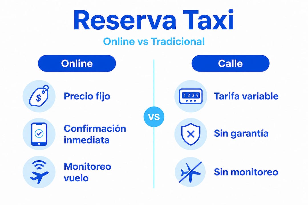 Infografía: diferencias entre reservar en línea y hacerlo de forma tradicional