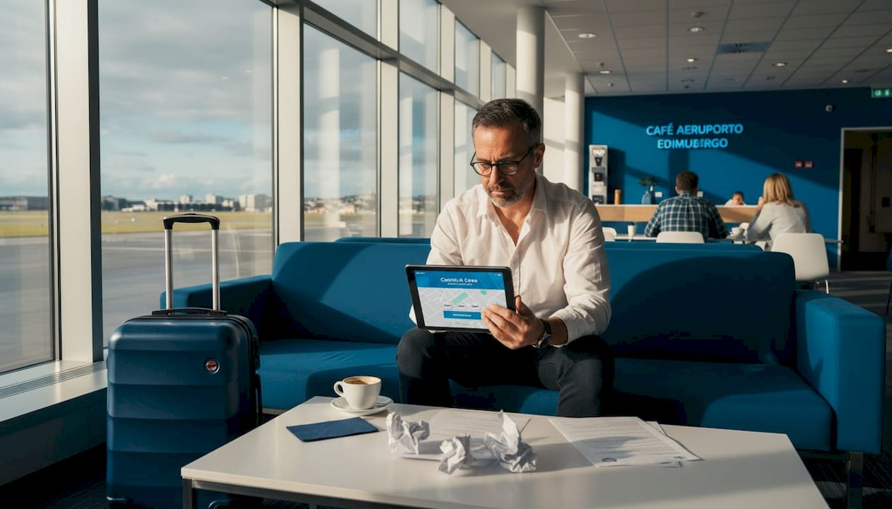 Usuario gestionando sus reservas a través de una plataforma online