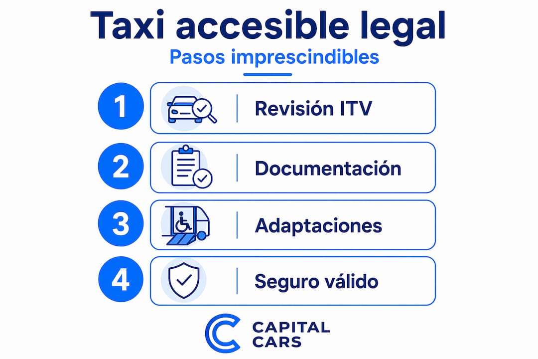 Infografía: pasos para obtener un taxi accesible de manera legal