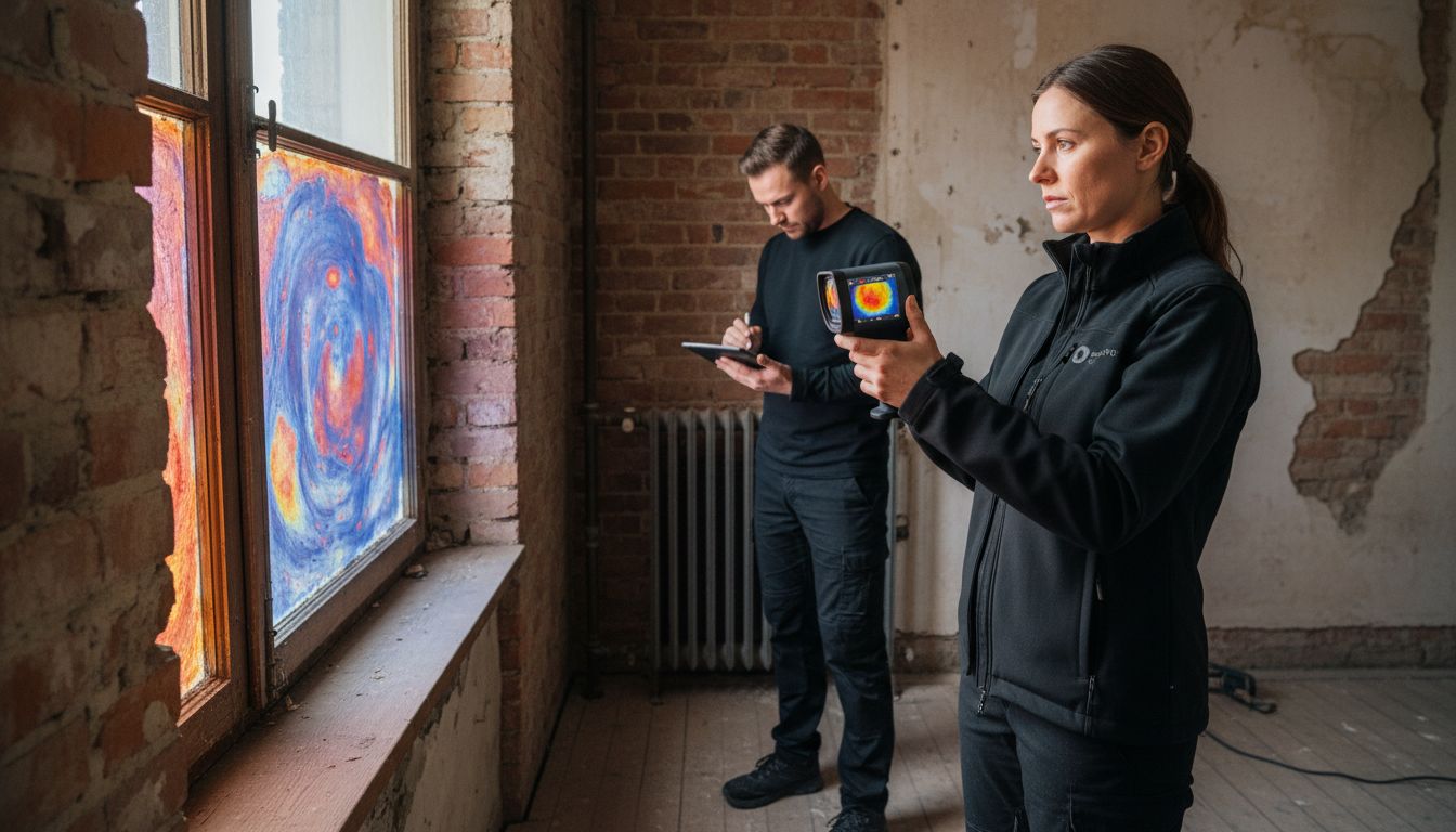 Thermal camera being used in energy audit