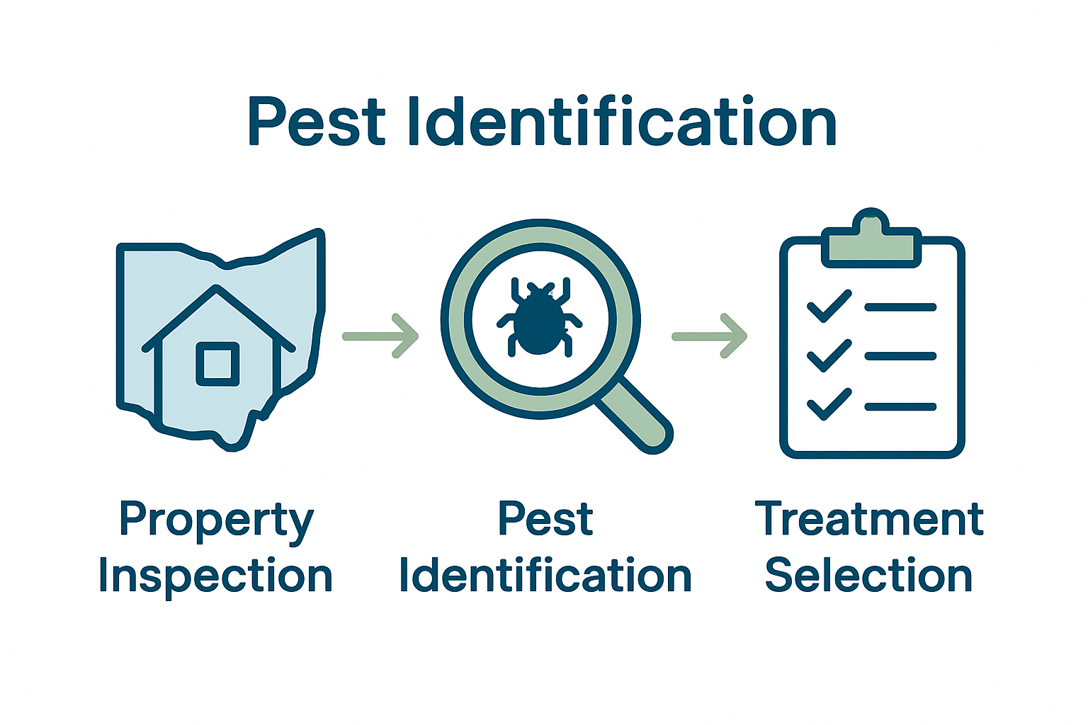 Infographic showing pest control steps in Ohio