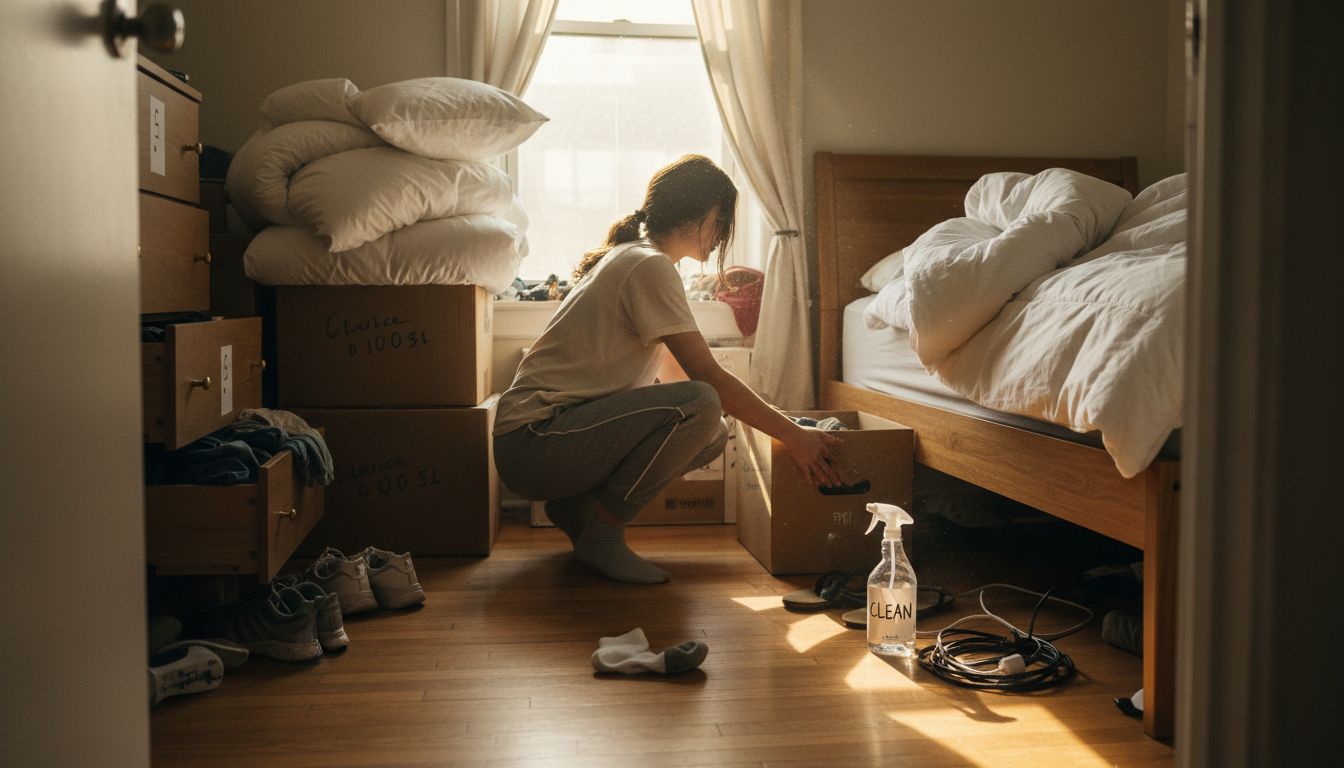 Preparing bedroom for bed bug treatment