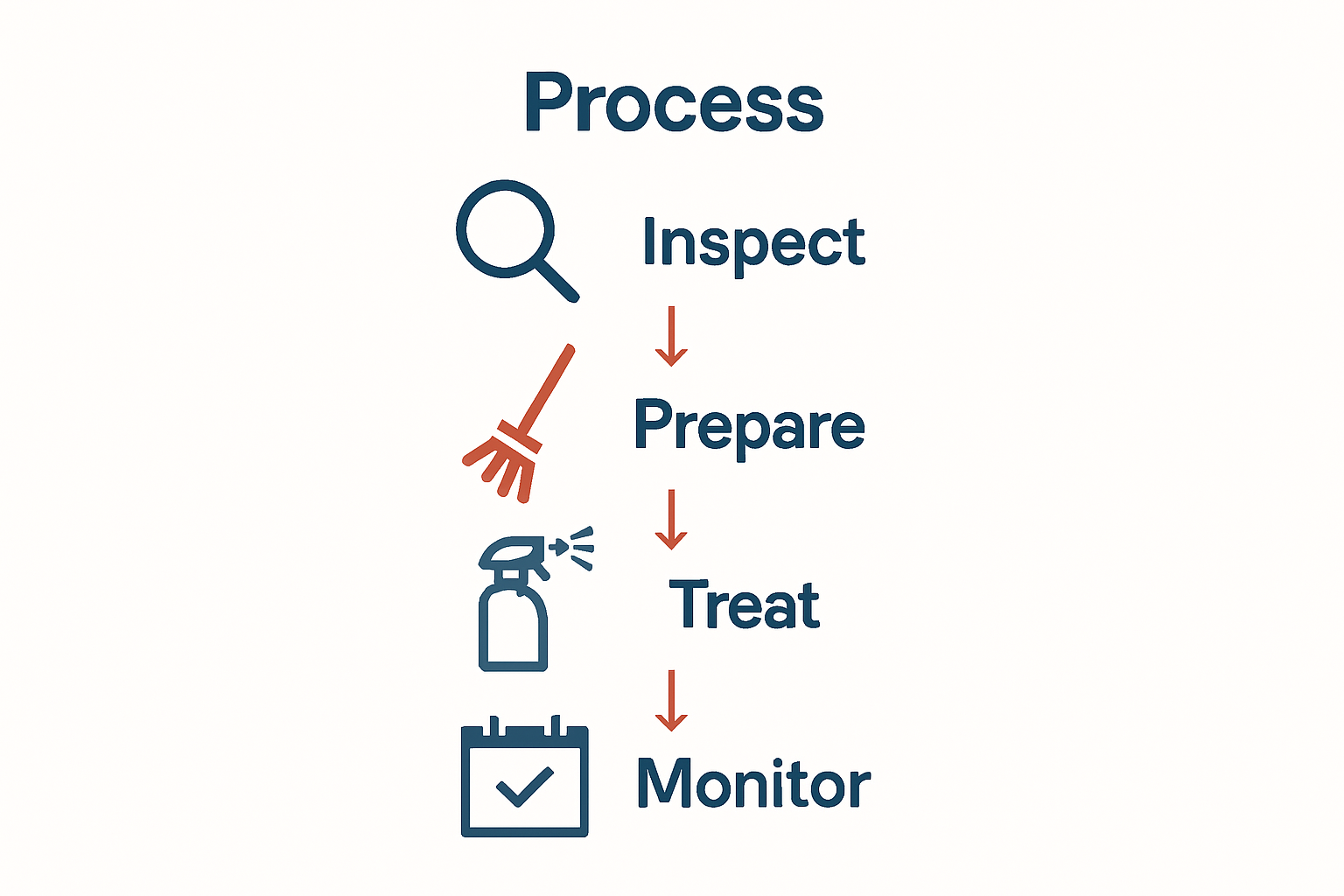 Infographic showing four bed bug control steps