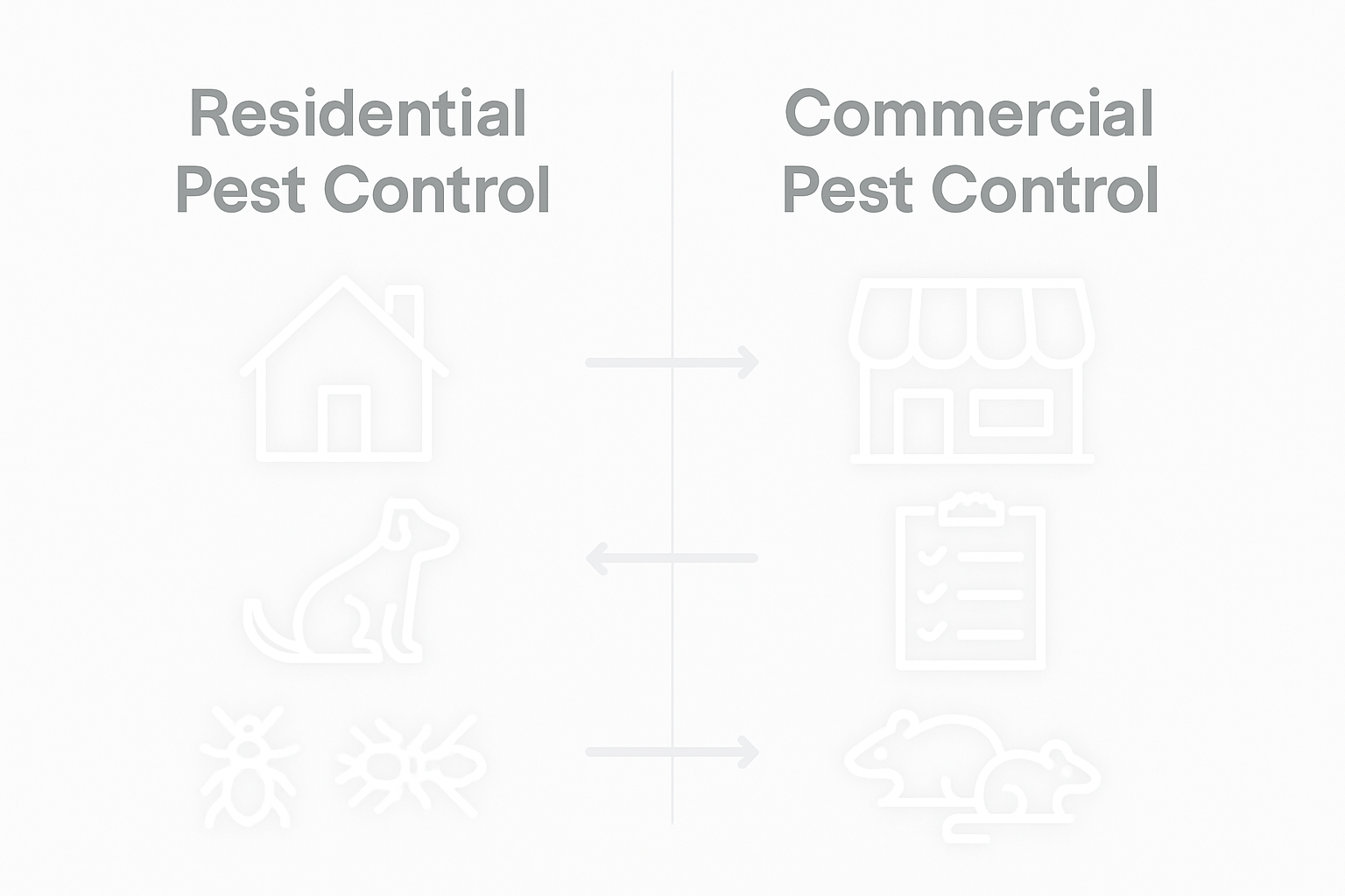Infographic comparing residential and commercial pest control