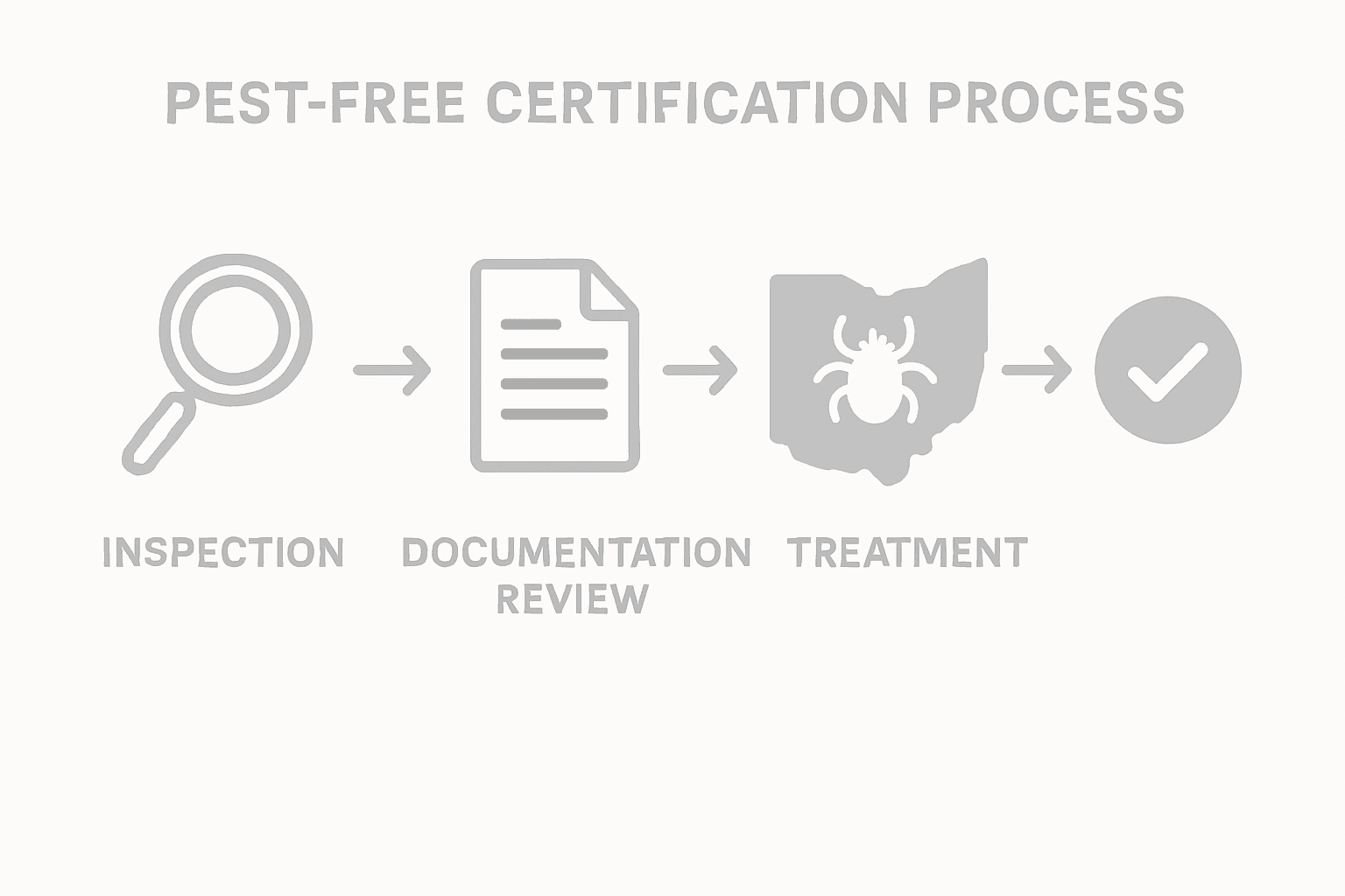 Infographic of pest-free certification steps in Ohio