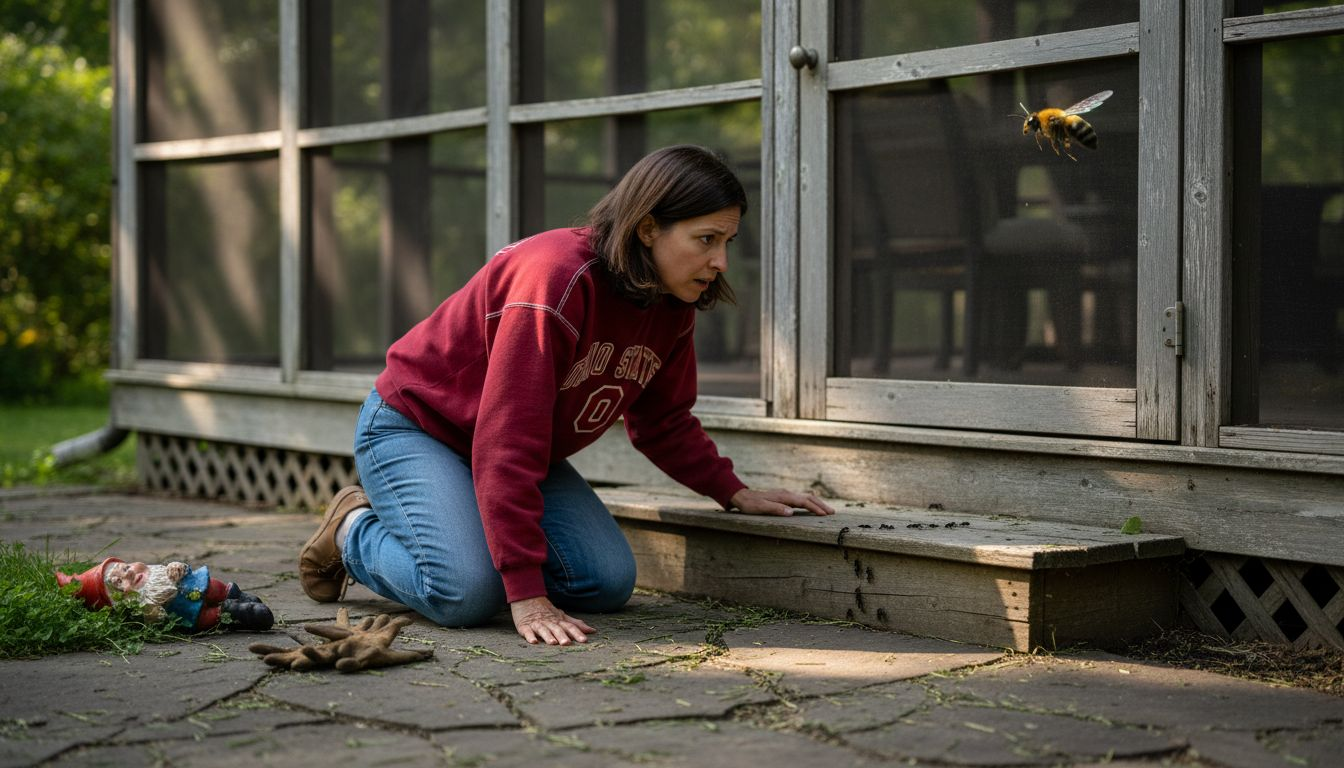 Homeowner checking for spring pest activity