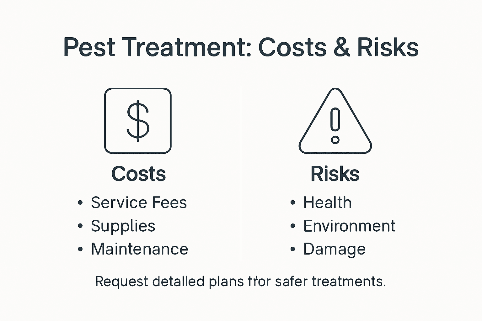 Infographic on pest treatment costs and risks