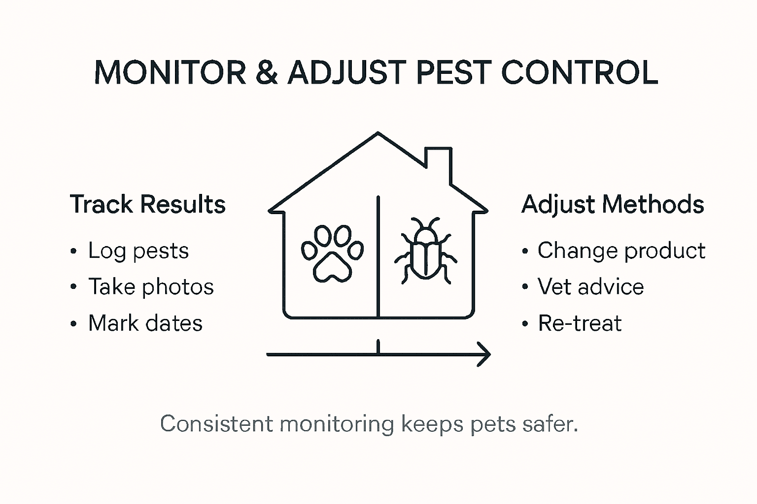 Infographic showing pet safe pest monitoring steps