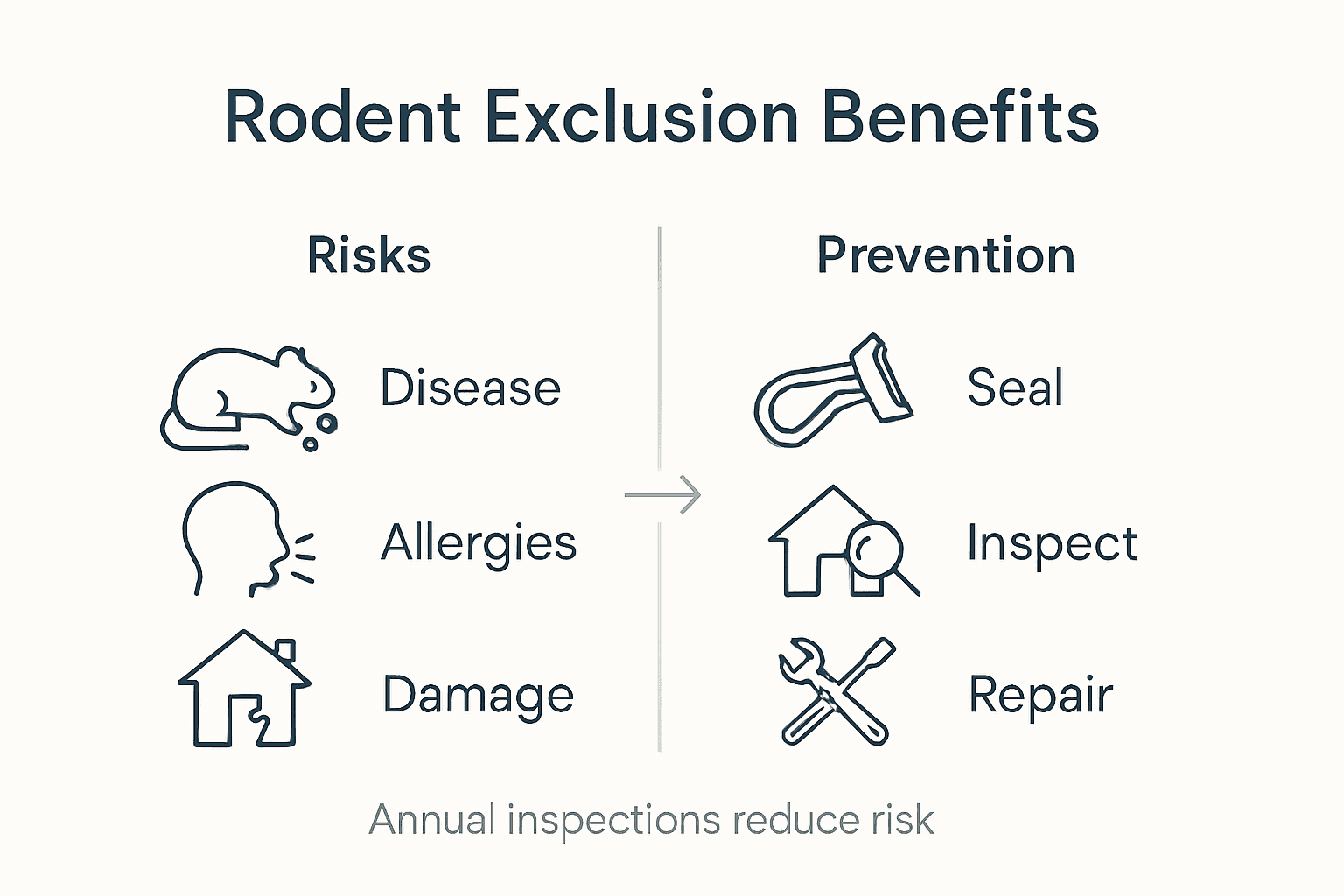 Infographic on rodent health risks and exclusion steps
