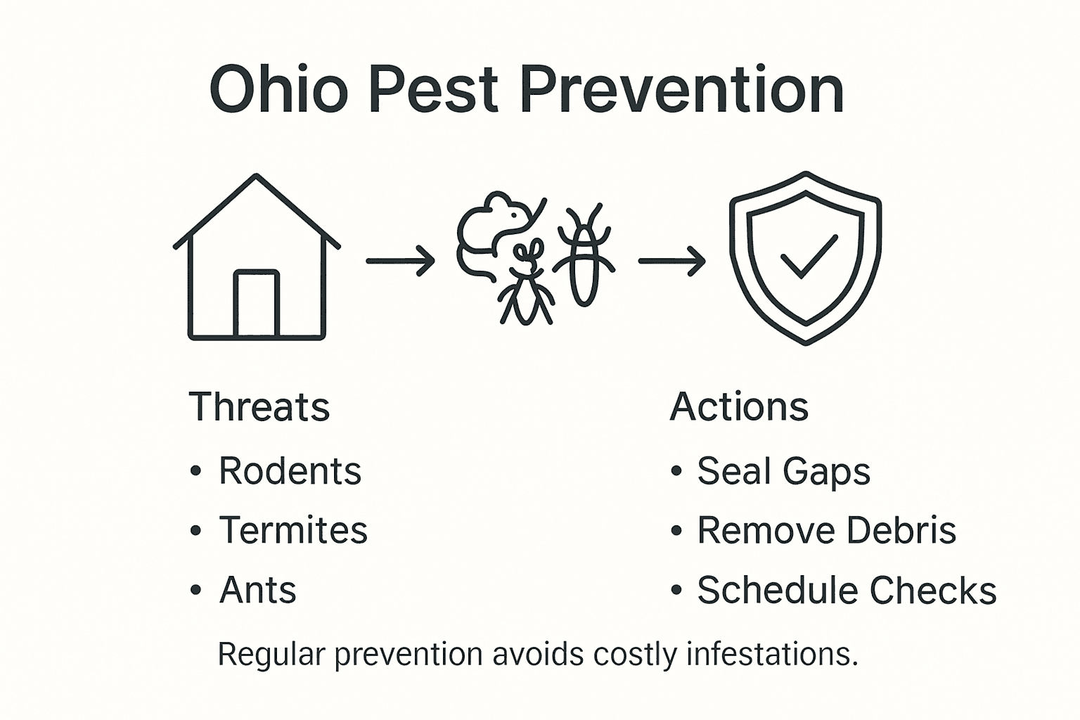 Infographic showing Ohio pests and prevention actions
