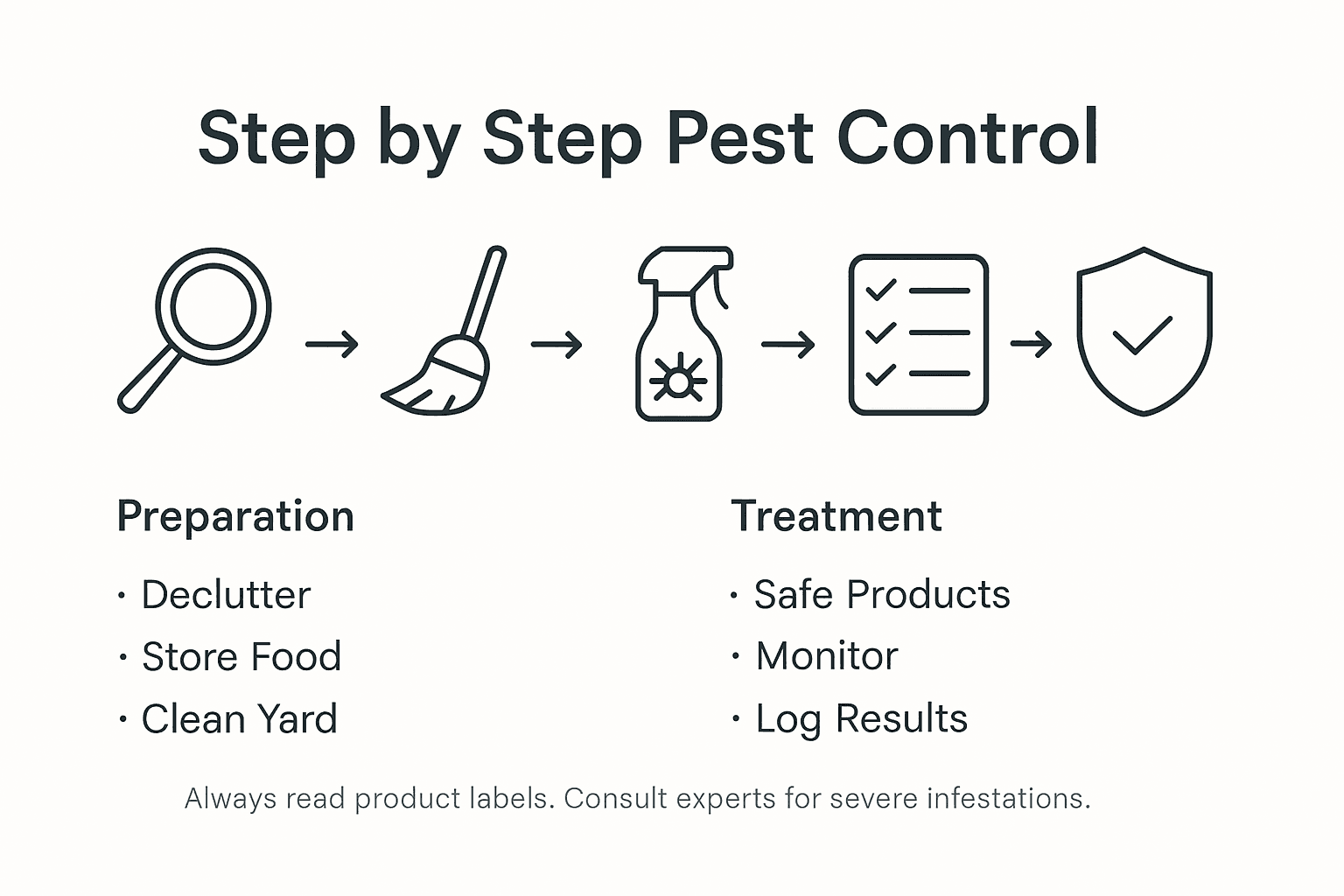 Infographic showing pest control process steps