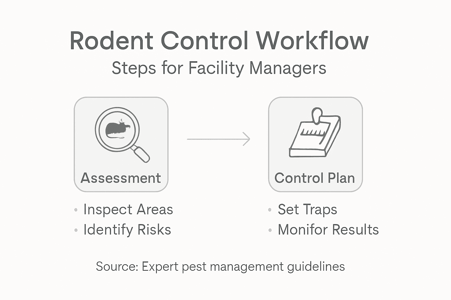 Infographic showing rodent control workflow steps