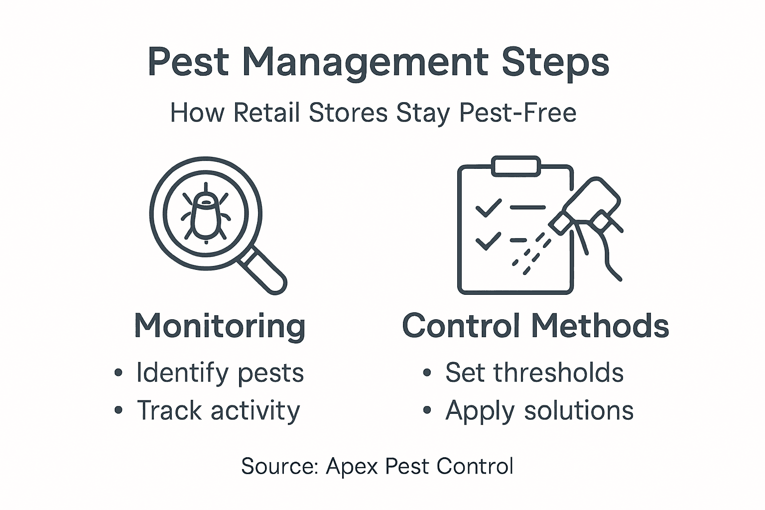 Infographic showing retail pest management steps