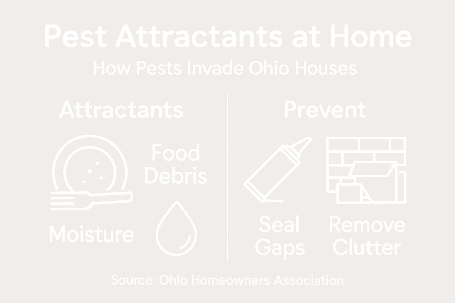 Infographic of pest attractants and prevention tips