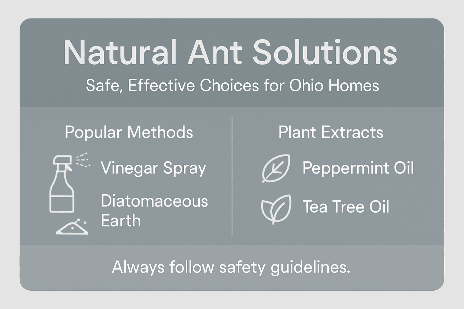Infographic of natural ant control methods