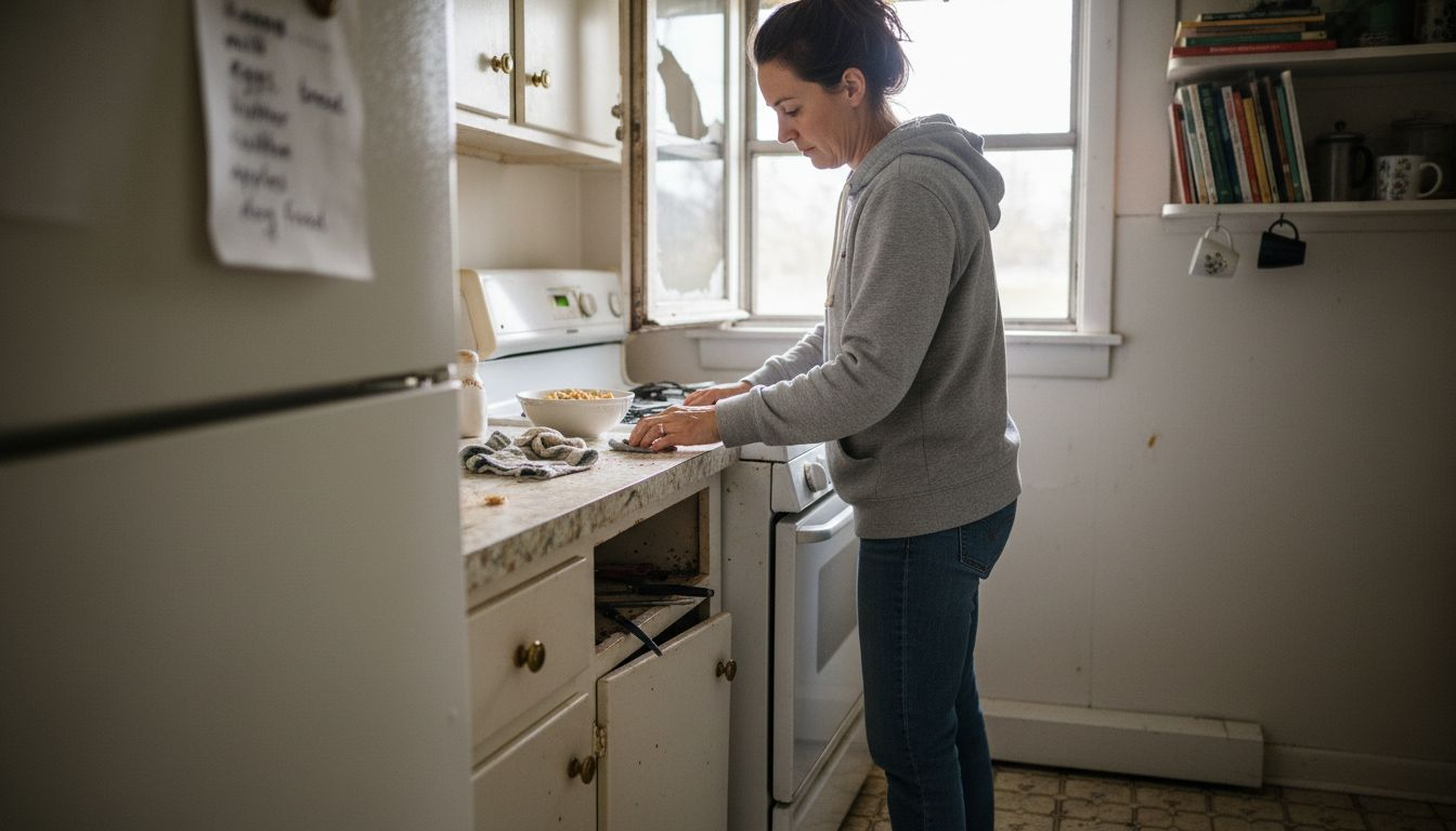 Tenant cleaning apartment kitchen pest signs