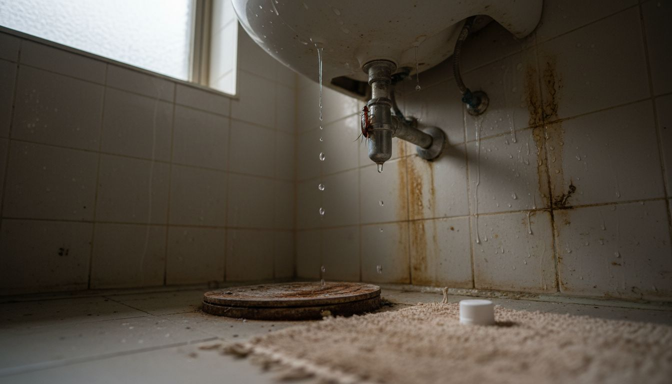 Leak under sink attracting cockroach