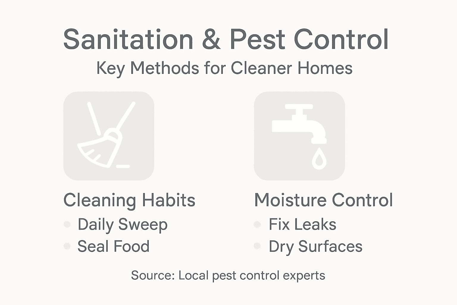 Infographic showing sanitation steps for pest control