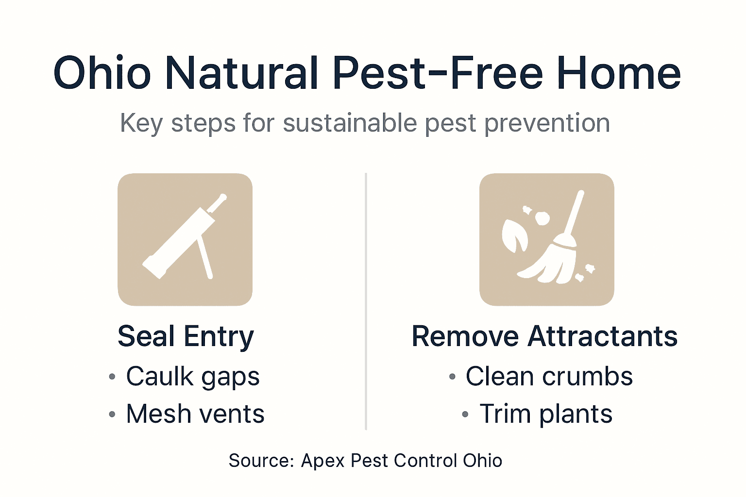 Infographic of natural pest prevention steps